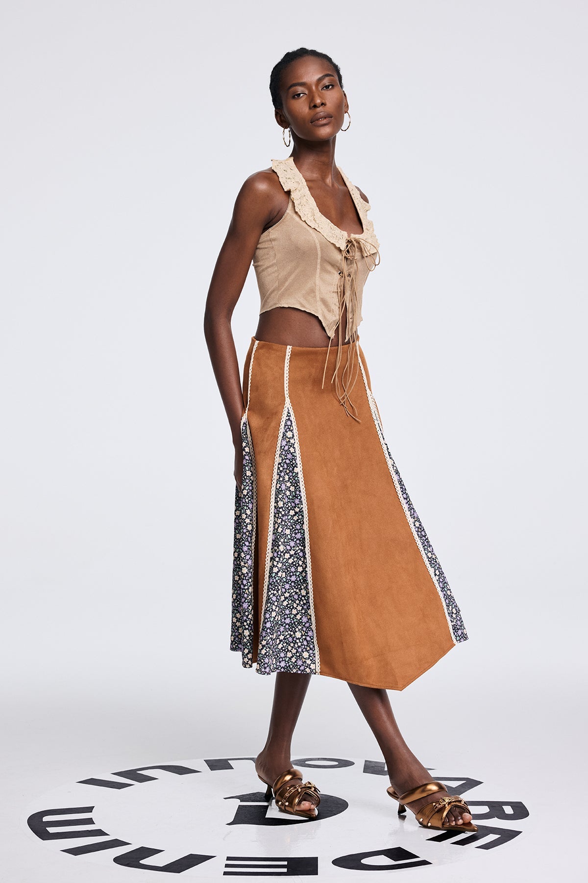 Aoko Suede Split Skirt