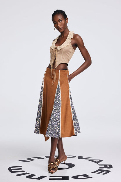 Aoko Suede Split Skirt