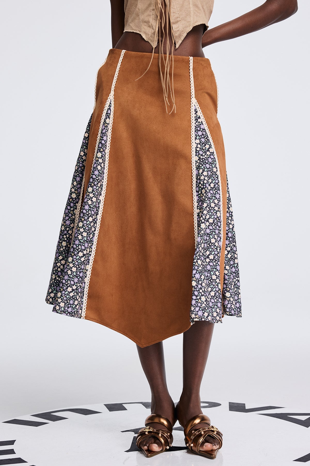 Aoko Suede Split Skirt
