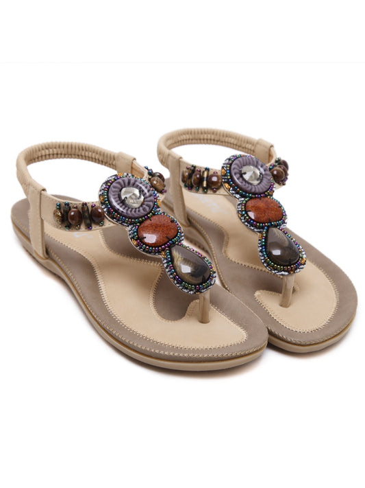 Siketu | Apricot Marble Beaded Sandal