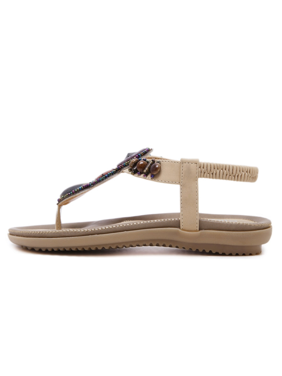 Siketu | Apricot Marble Beaded Sandal