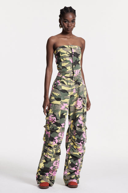 Arawn Camouflage Print Cargo Jumpsuit