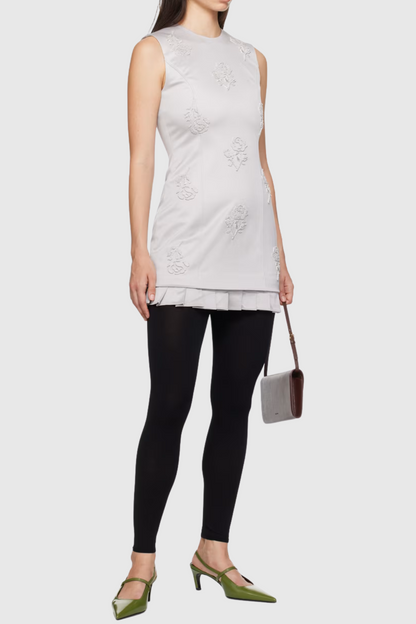 Arethusa Ruffle Sleeveless Mini Dress in Grey