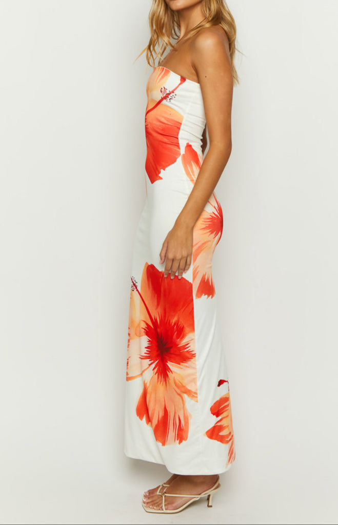 Pippa White Print Maxi Dress