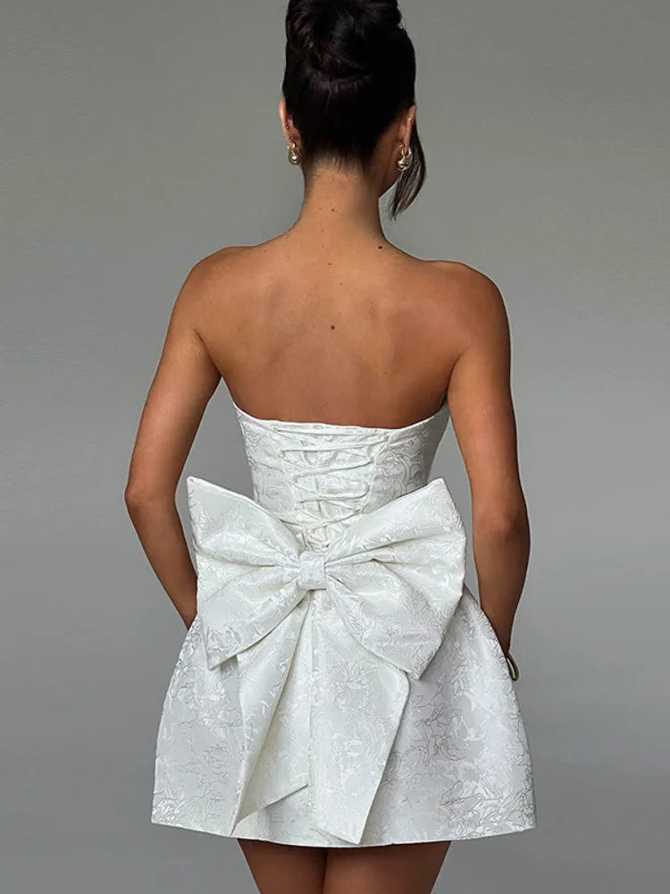 Butterfly Knot Backless Mini Dress