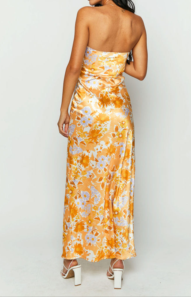 Armani Orange Formal Maxi Dress