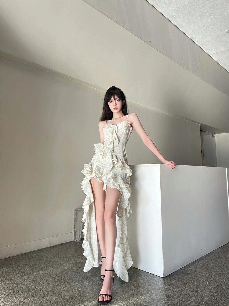 Asymmetrical Ruffle Maxi Dress _ Beach Goddess Look