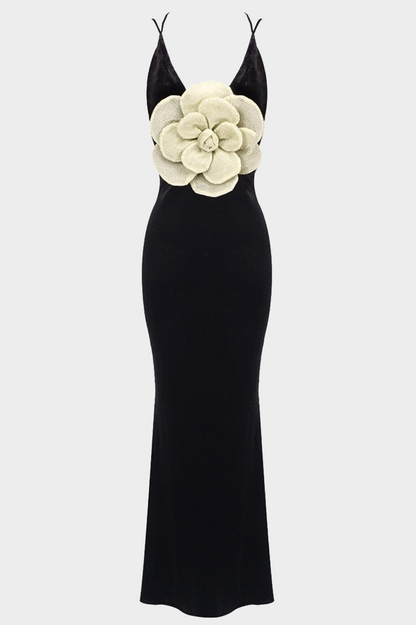 Aurora Velvet Backless Maxi Dress