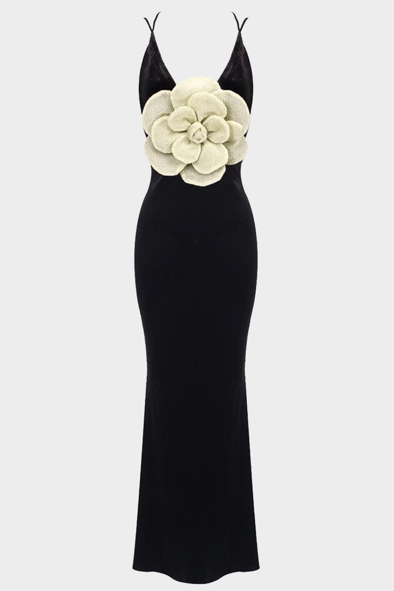 Aurora Velvet Backless Maxi Dress