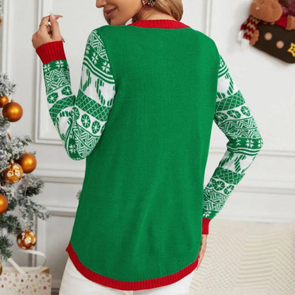 Cartoon Loose Pullover Christmas Sweater