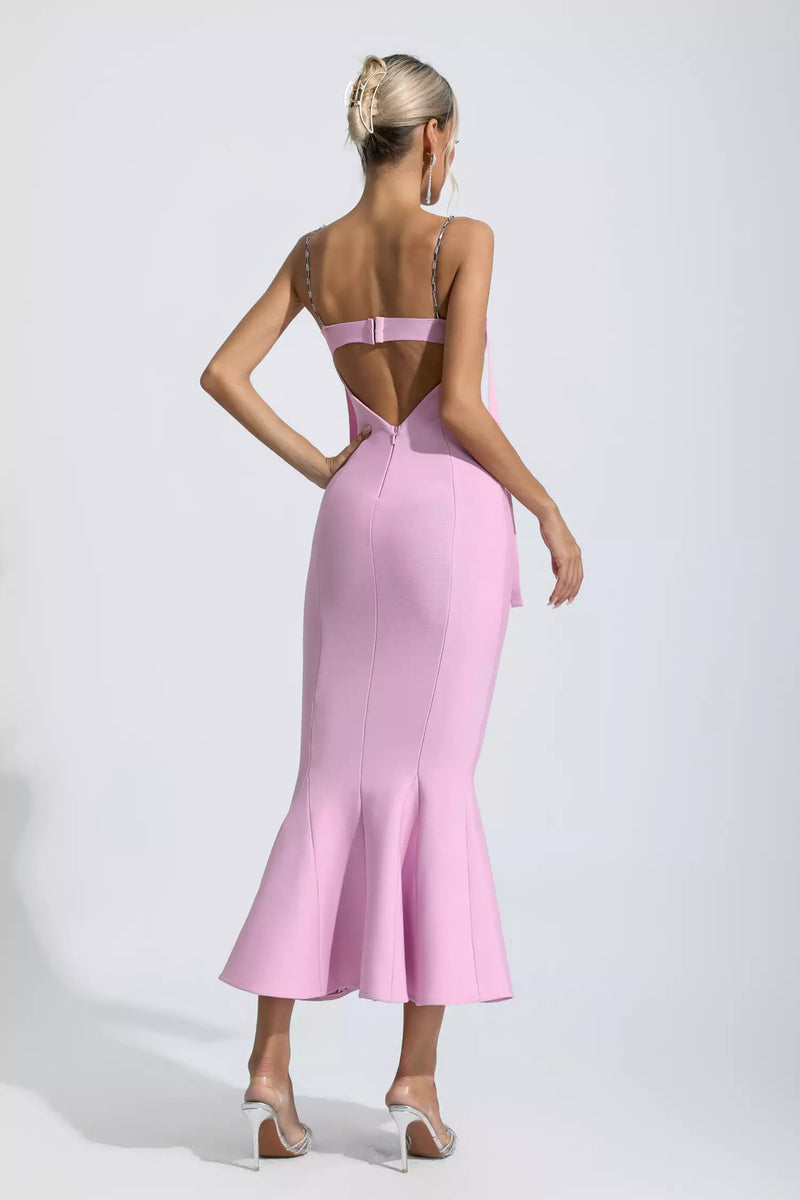 Averie Pink Bandage Maxi Dress