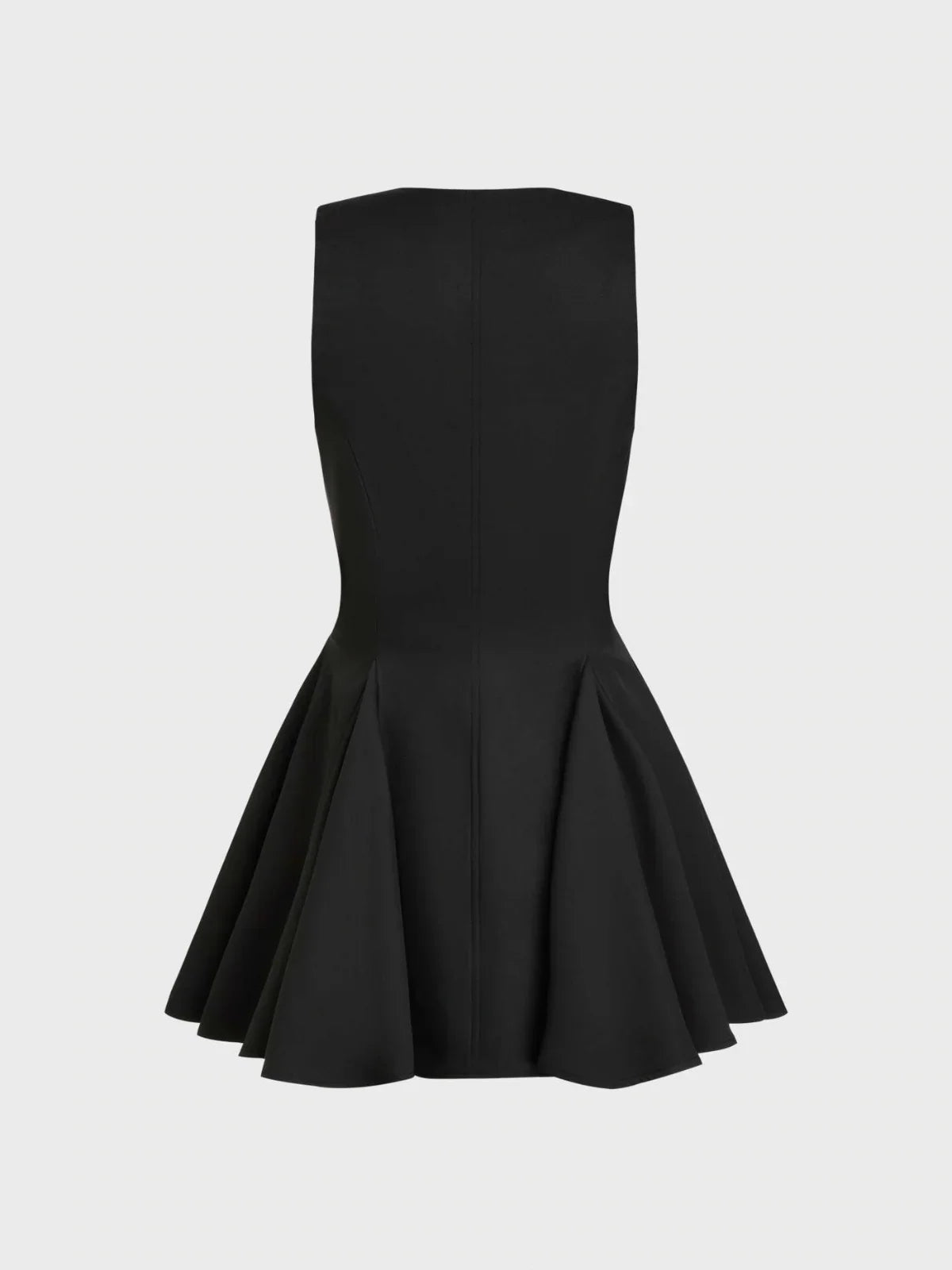 V-neck Button Ruffle Hem Mini Dress