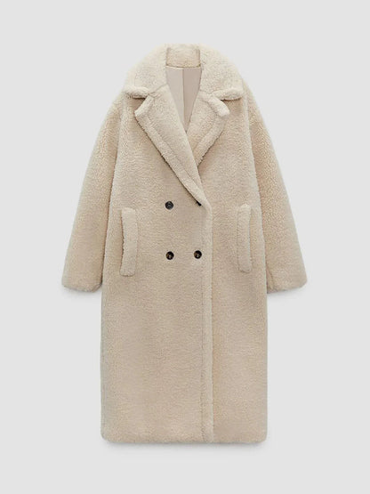 Style Warm Double Pockets Fleece Coat