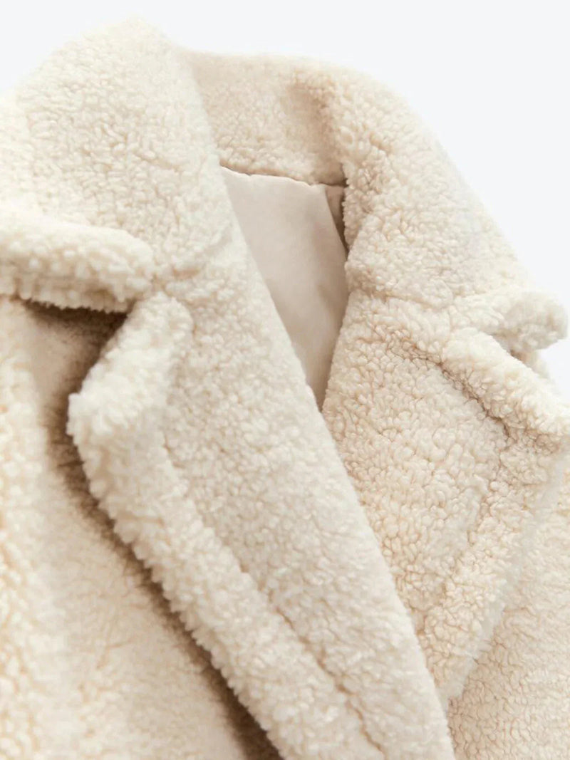 Style Warm Double Pockets Fleece Coat