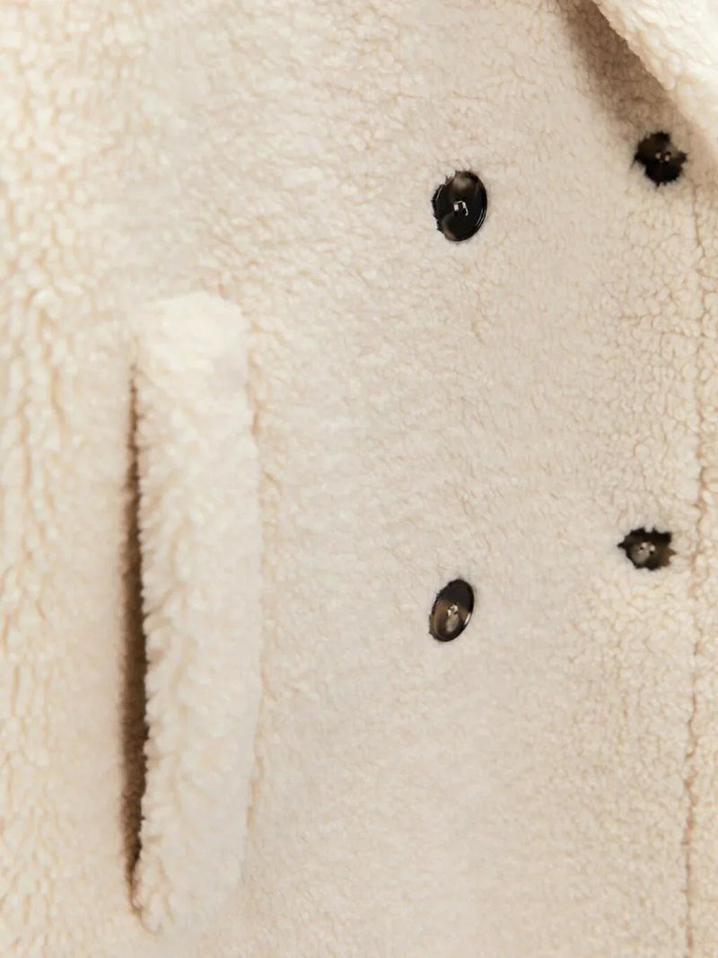 Style Warm Double Pockets Fleece Coat