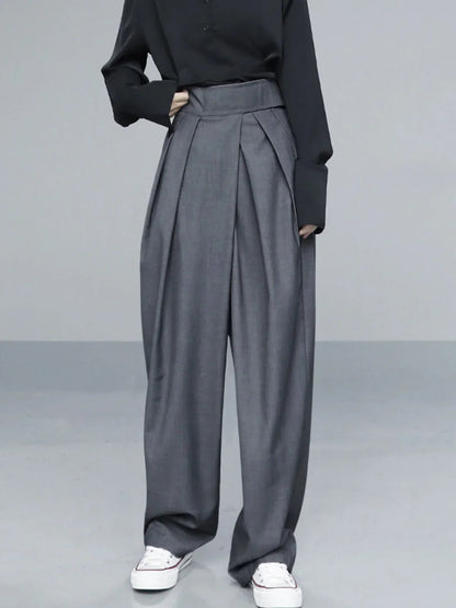 Hook-and-loop Fastener Wide Leg Velcro Pants