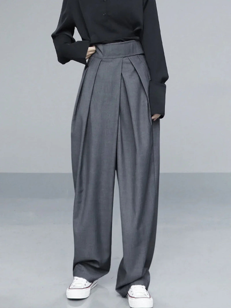 Hook-and-loop Fastener Wide Leg Velcro Pants