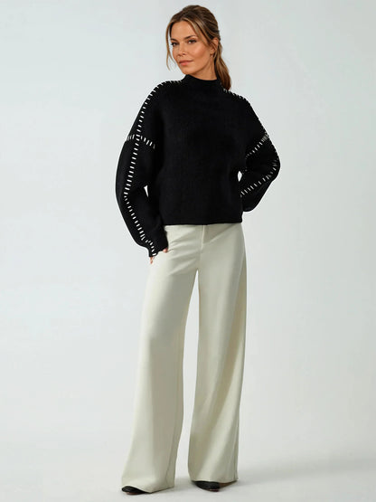 Shift the Focus Oversized Mock Neck Sweater