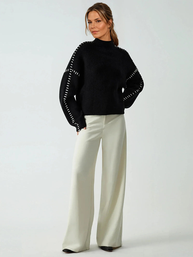 Shift the Focus Oversized Mock Neck Sweater