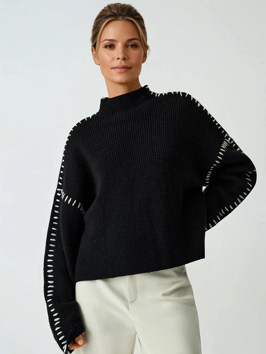 Shift the Focus Oversized Mock Neck Sweater