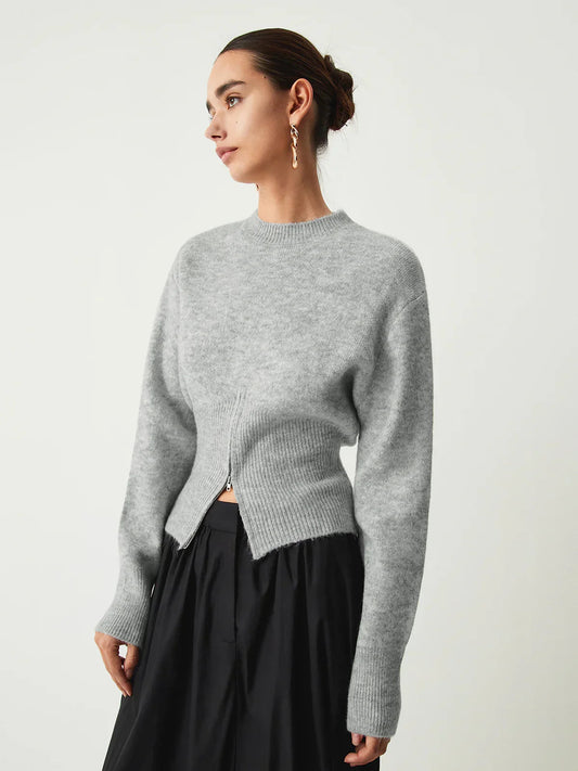 Style Half Zip Fuzzy Sweater