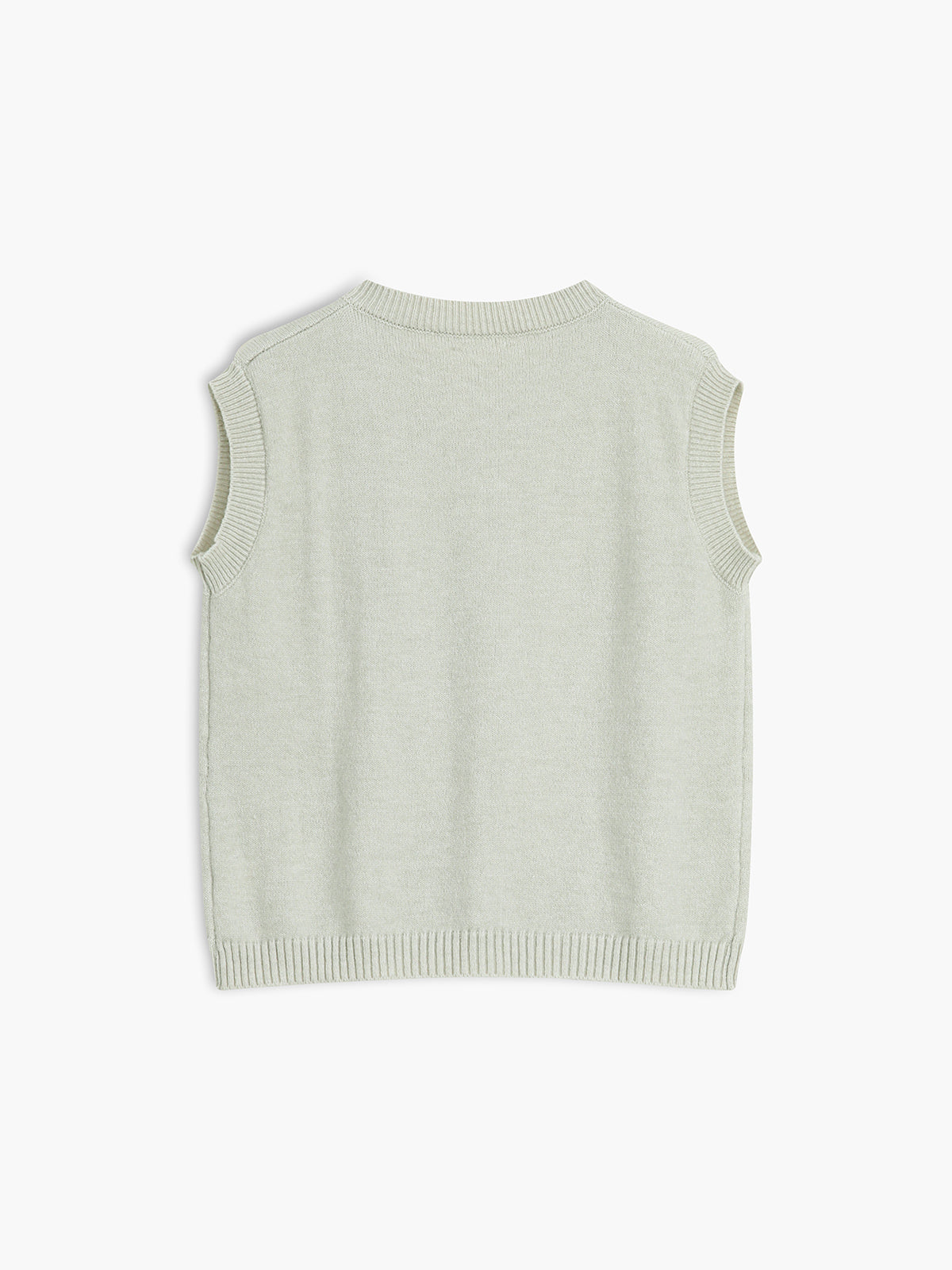 Willow Knit Vest - Button-front Sleeveless Cardigan