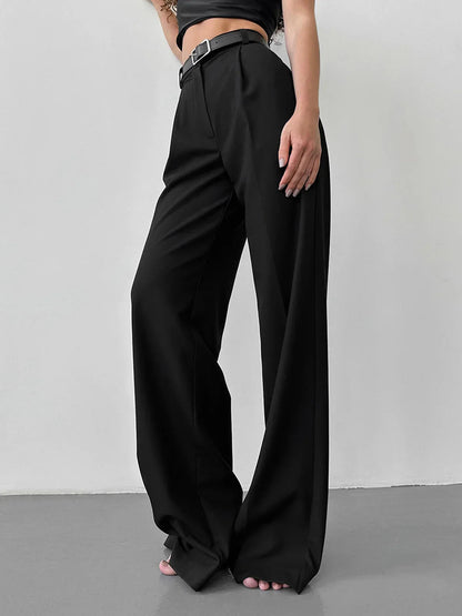 Must-have High-waist Wide Leg Black Pants