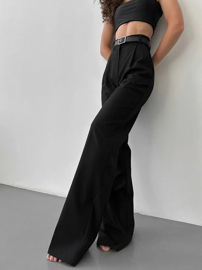 Must-have High-waist Wide Leg Black Pants