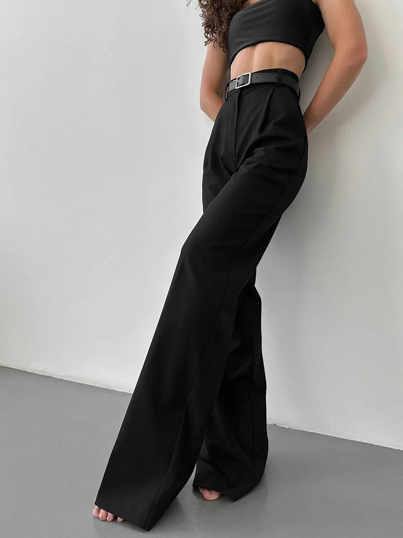 Must-have High-waist Wide Leg Black Pants