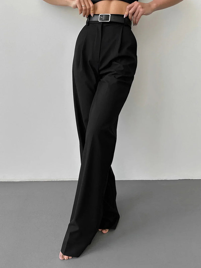 Must-have High-waist Wide Leg Black Pants