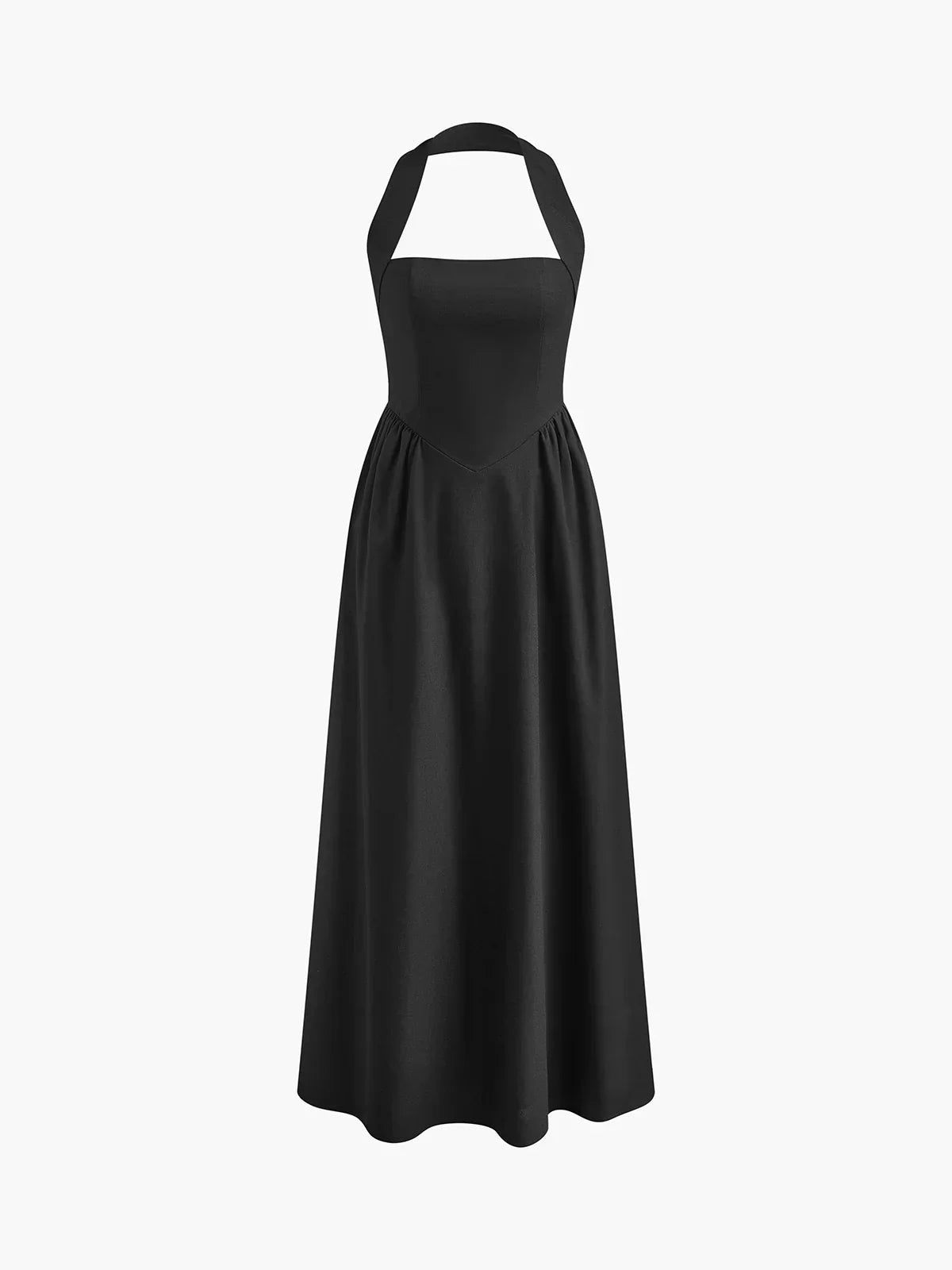 Simple and Cotton & Linen Halter a Line Long Dress