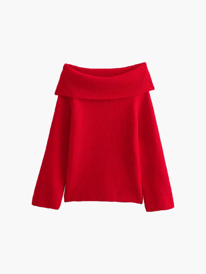 Off-shoulder Loose Sweater