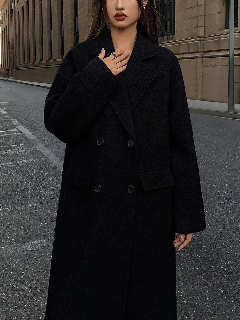 Wool-blend Tweed Long Coat
