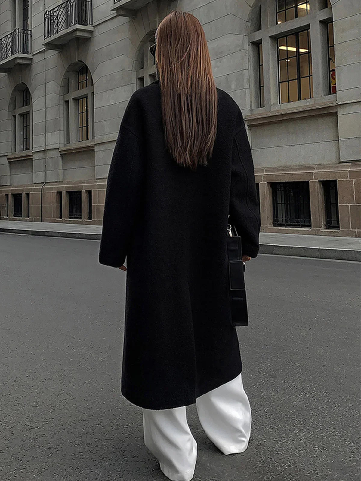 Wool-blend Tweed Long Coat