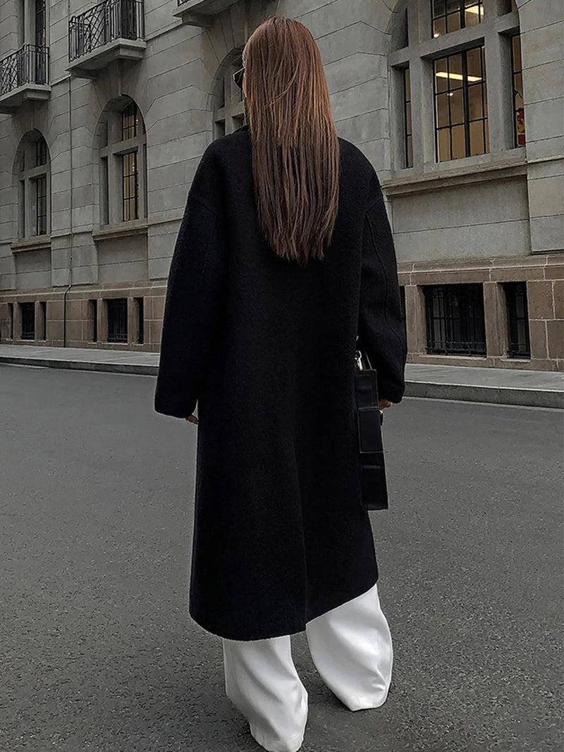 Wool-blend Tweed Long Coat