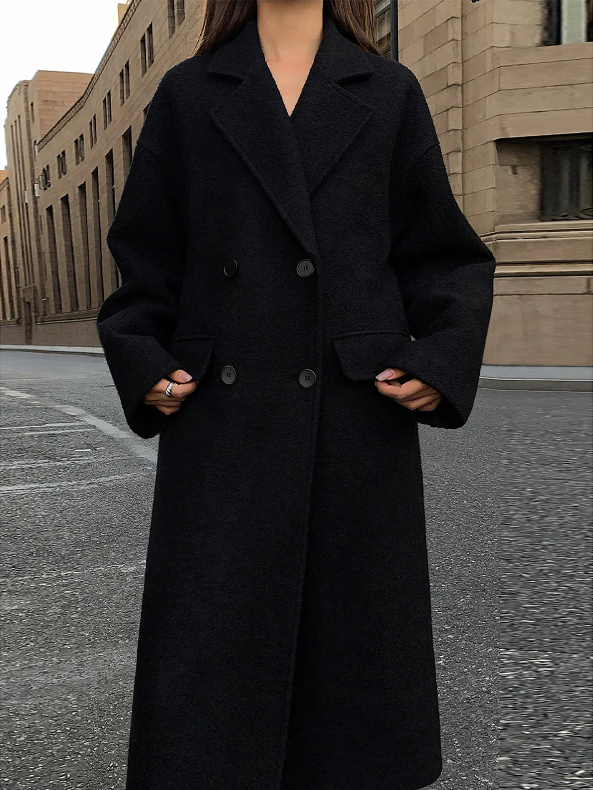 Wool-blend Tweed Long Coat