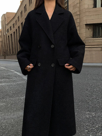 Wool-blend Tweed Long Coat