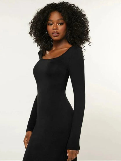 Basics Long Sleeve Bodycon Maxi Midi Dresses