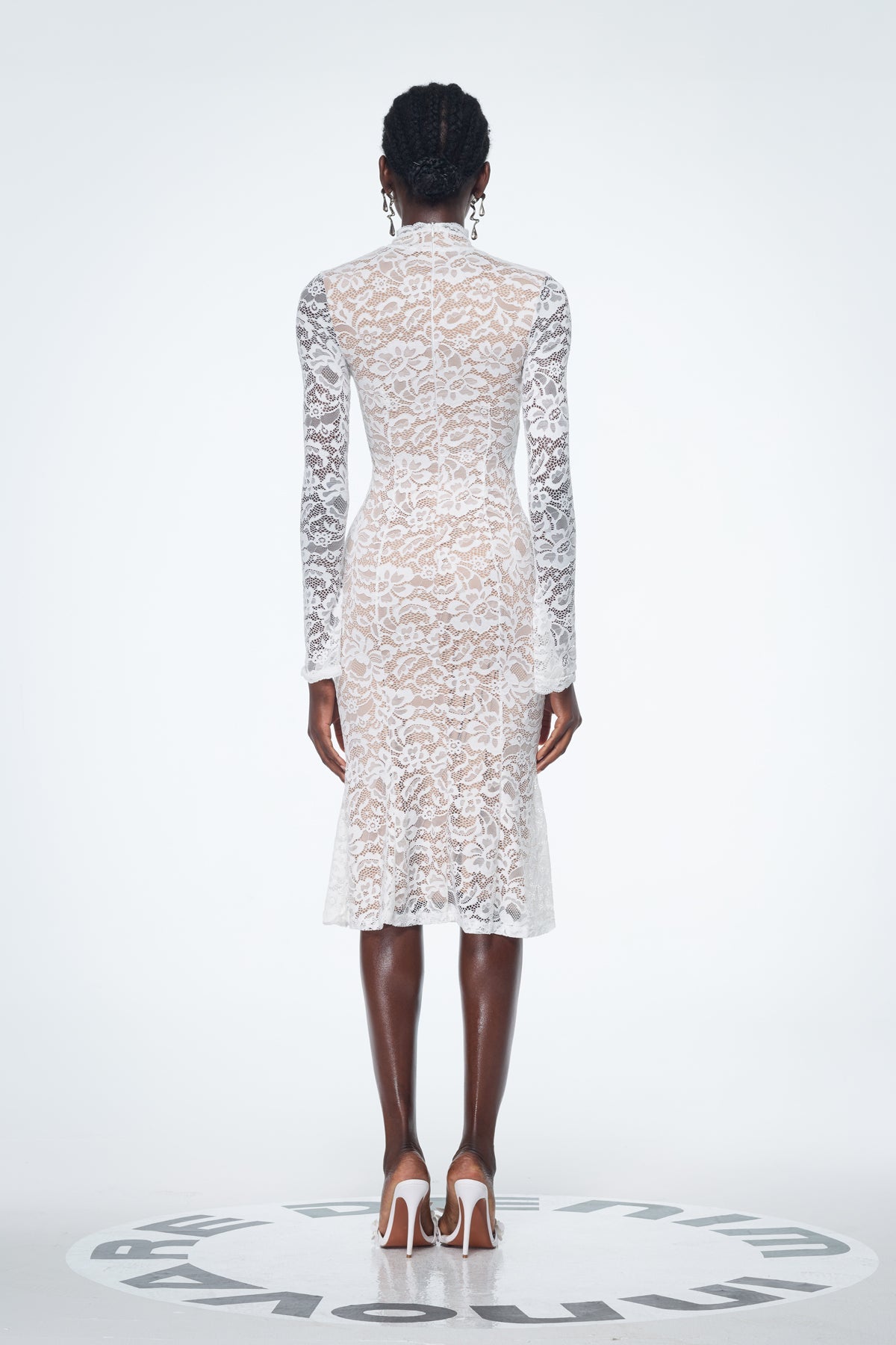 Babatunde Lace Bodycon Midi Dress