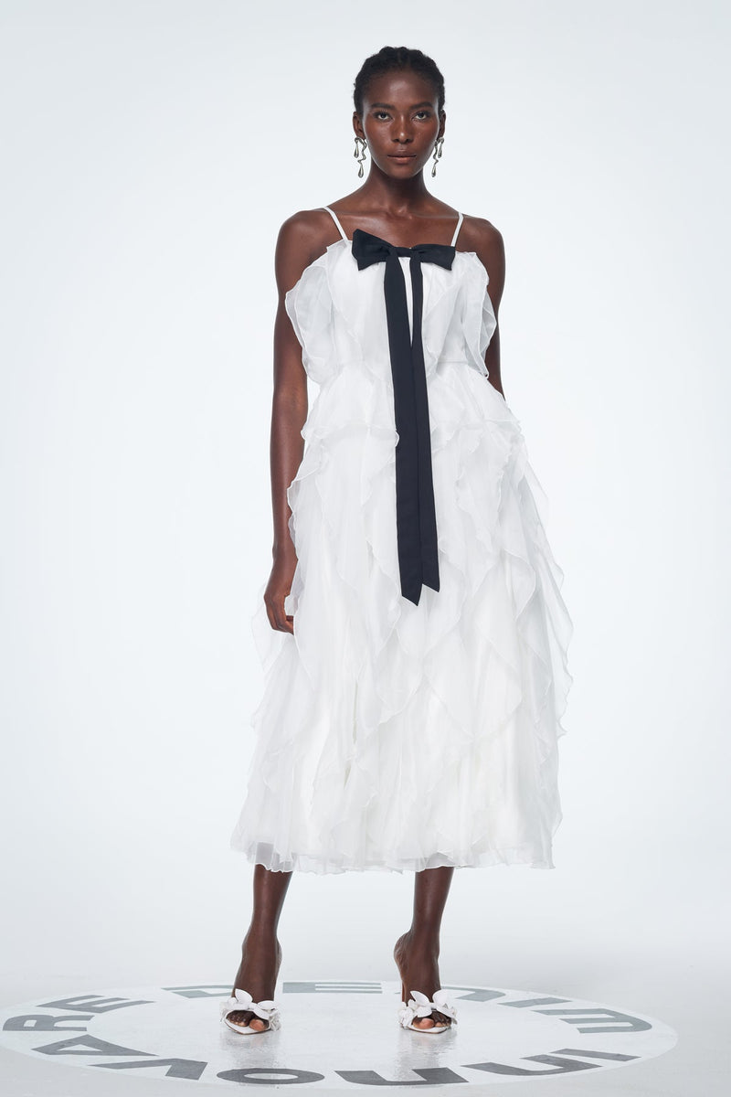 Badri Bow Ruffle Maxi Dress