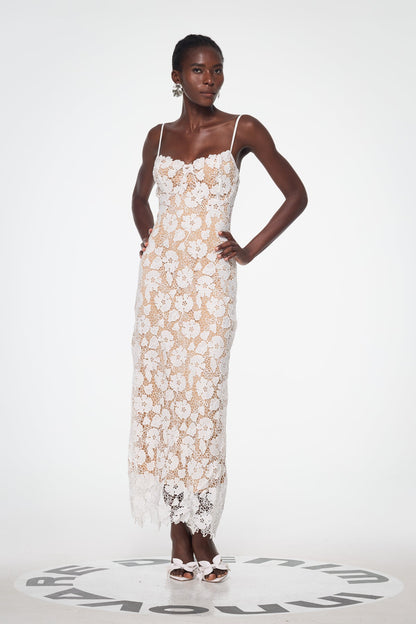 Bagrat Lace Spaghetti Lace Up Maxi Dress