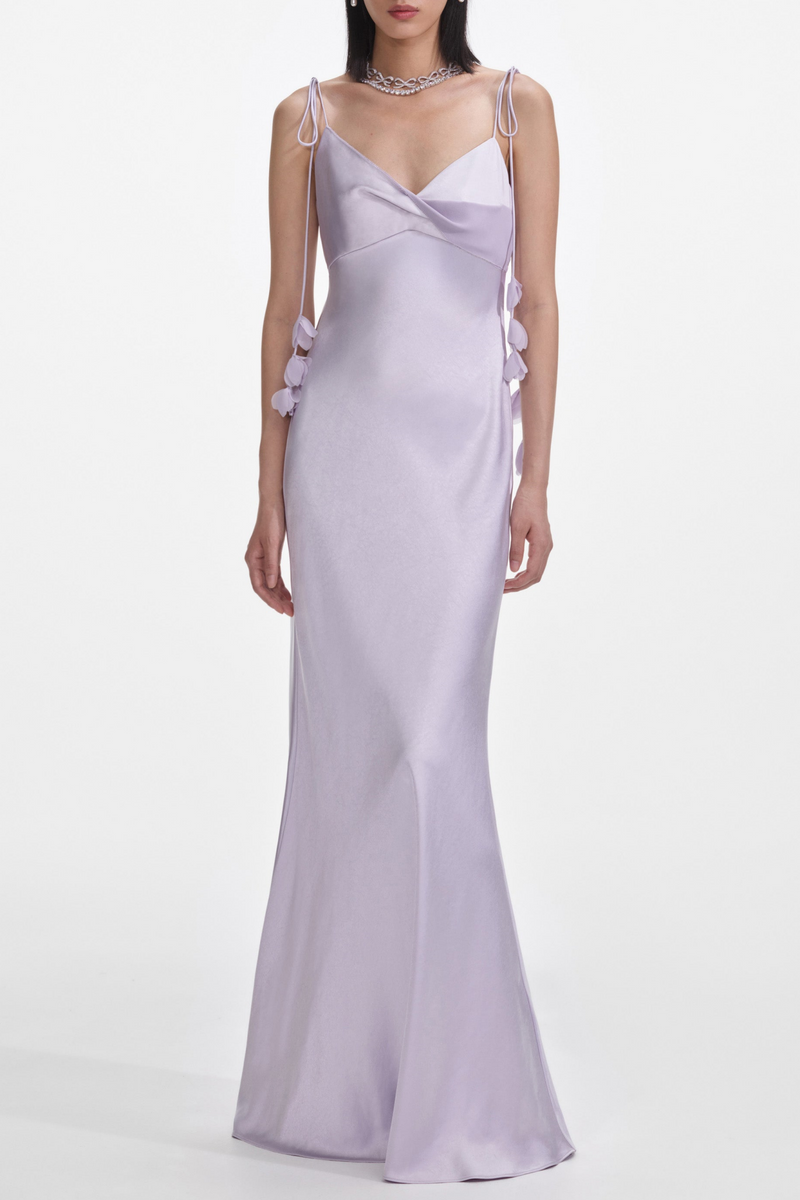Bahari Ribbon Satin Maxi Dress