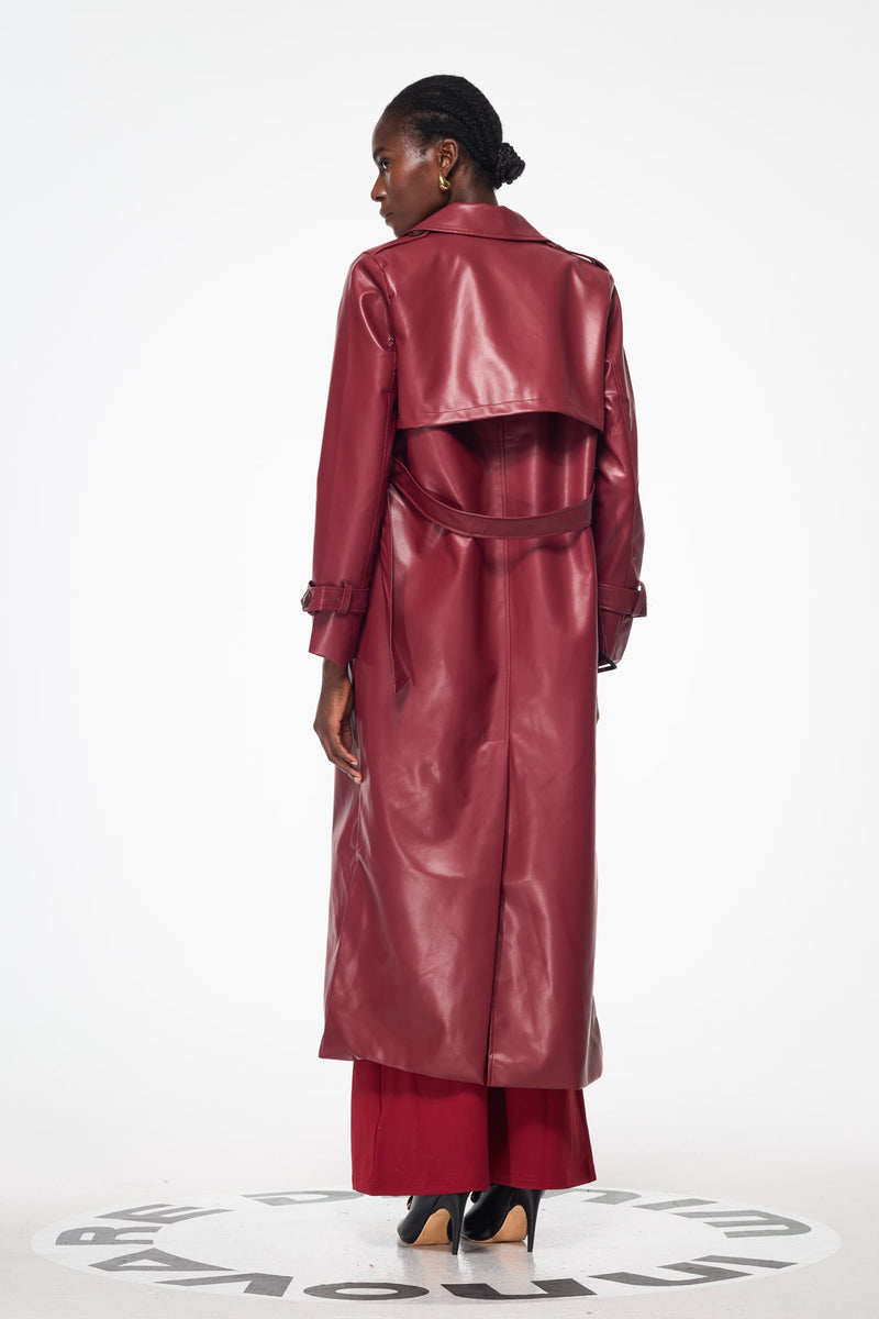 Baldechild Buckle Leather Coat