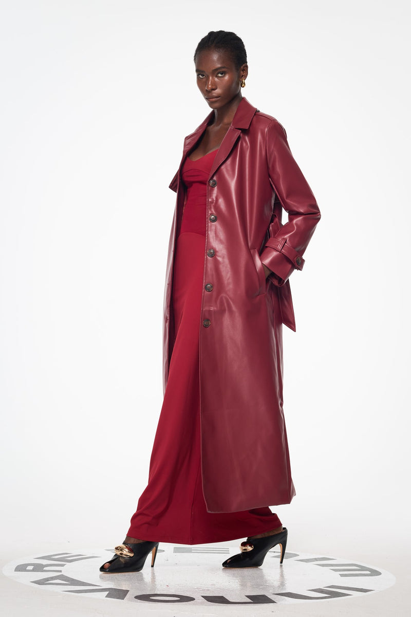 Baldechild Buckle Leather Coat