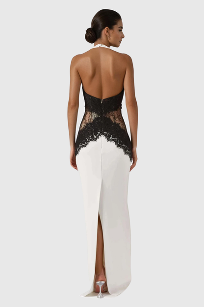 Barret Butterfly Lace Split Maxi Dress