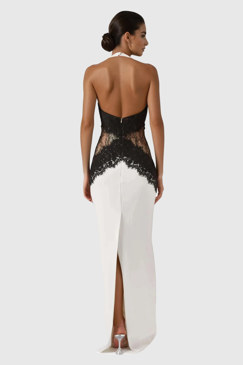 Barret Butterfly Lace Split Maxi Dress
