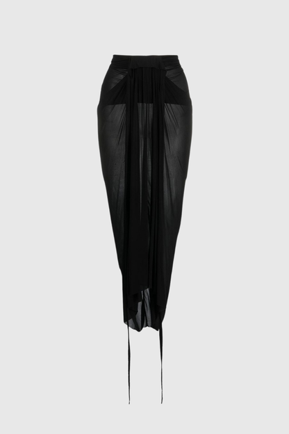 Barrie Ruch Mesh Lace Up Maxi Skirt