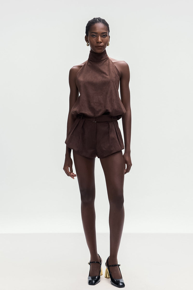Bartolomea Suede Buckle Mini Pants