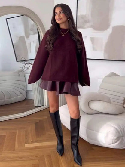 Knitted Long Sleeved Loose Christmas Sweater