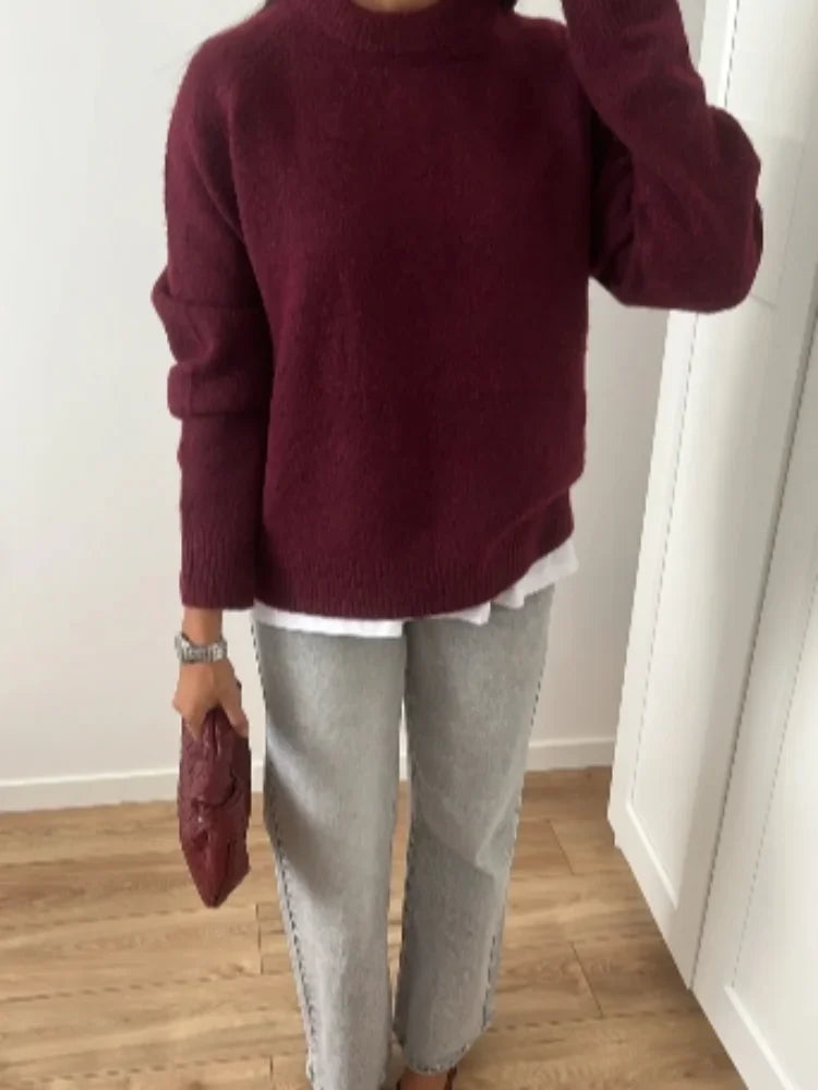 Knitted Long Sleeved Loose Christmas Sweater
